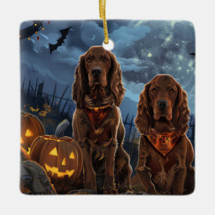 Irish Red Setter Halloween Gruselig Keramikornament