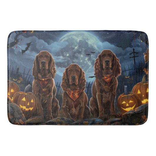 Irish Red Setter Halloween Spooky Badematte (Vorderseite)