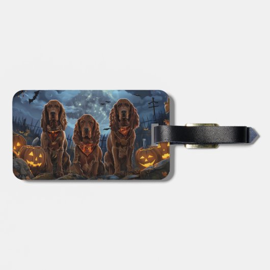 Irish Red Setter Halloween Spooky Gepäckanhänger (Rückseite horizontal)