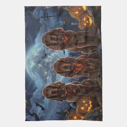 Irish Red Setter Halloween Spooky Geschirrtuch (Vertikal)