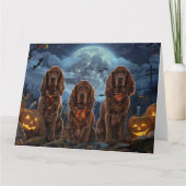 Irish Red Setter Halloween Spooky Karte (Vorderseite)