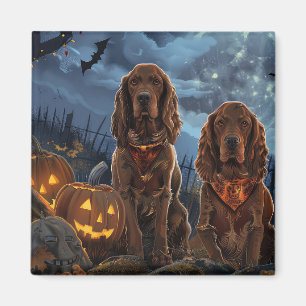 Irish Red Setter Halloween Spooky Magnet