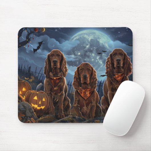 Irish Red Setter Halloween Spooky Mousepad (Mit Mouse)