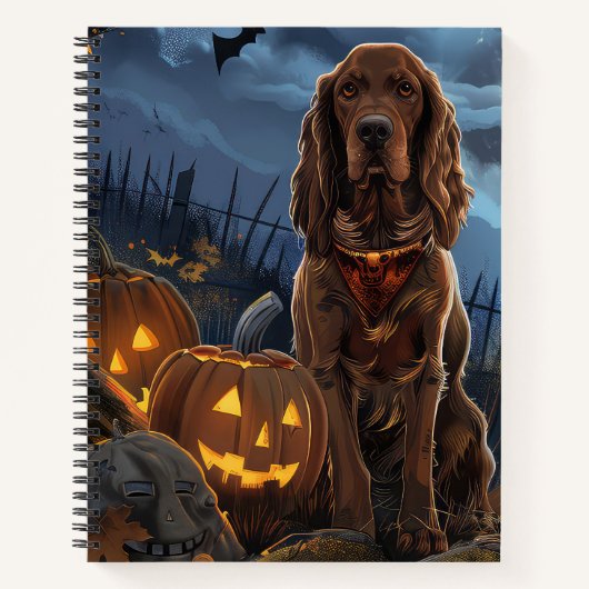 Irish Red Setter Halloween Spooky Notizblock (Vorderseite)
