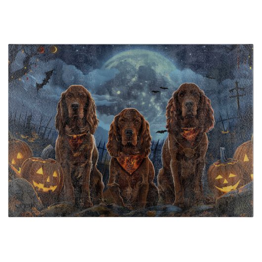 Irish Red Setter Halloween Spooky Schneidebrett (Vorderseite)