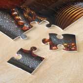 Irish Red Setter Hund mit Weihnachtsgeschenk Kamin Puzzle (Seite)