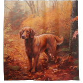 Irish Red Setter im Herbst Leaves Fall Inspiriert Duschvorhang (Vorderseite)