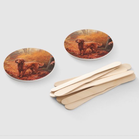 Irish Red Setter im Herbst Leaves Fall Inspiriert Fächer (Non-assembled)