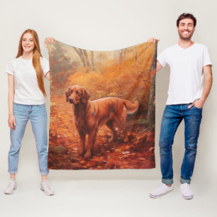 Irish Red Setter im Herbst Leaves Fall Inspiriert Fleecedecke