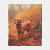 Irish Red Setter im Herbst Leaves Fall Inspiriert Fleecedecke (Vorderseite)