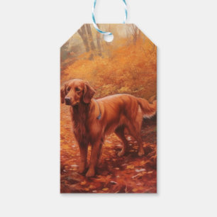Irish Red Setter im Herbst Leaves Fall Inspiriert Geschenkanhänger