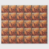 Irish Red Setter im Herbst Leaves Fall Inspiriert Geschenkpapier (Flach)