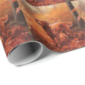 Irish Red Setter im Herbst Leaves Fall Inspiriert Geschenkpapier (Rolleneckpunkt)