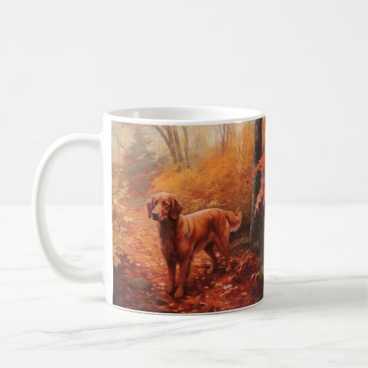 Irish Red Setter im Herbst Leaves Fall Inspiriert Kaffeetasse (Links)