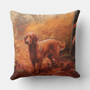 Irish Red Setter im Herbst Leaves Fall Inspiriert Kissen