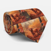 Irish Red Setter im Herbst Leaves Fall Inspiriert Krawatte (Gerollt)