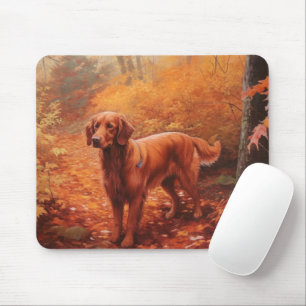 Irish Red Setter im Herbst Leaves Fall Inspiriert Mousepad