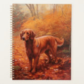 Irish Red Setter im Herbst Leaves Fall Inspiriert Planer (Vorderseite)