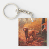 Irish Red Setter im Herbst Leaves Fall Inspiriert Schlüsselanhänger (Vorderseite)
