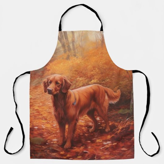 Irish Red Setter im Herbst Leaves Fall Inspiriert Schürze (Vorderseite)