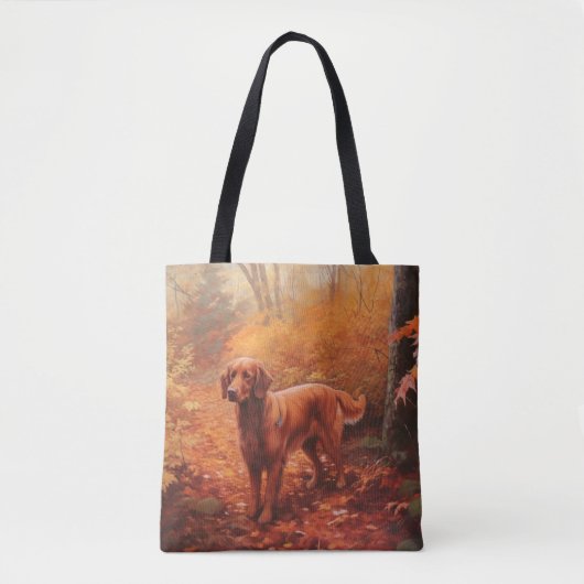 Irish Red Setter im Herbst Leaves Fall Inspiriert Tasche (Vorderseite)