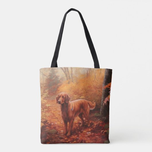 Irish Red Setter im Herbst Leaves Fall Inspiriert Tasche (Rückseite)