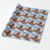 Irish Red Setter in Sledge Let it Snow Christmas Geschenkpapier (Ungerollt)