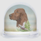 Irish Red Setter, Irish Setter Schneekugeln (Rückseite)