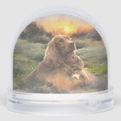 Irish Red Setter, Irish Setter Schneekugeln (Rückseite)