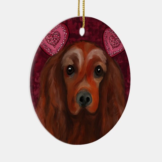 Irish Red Setter Keramik Ornament (Rechts)