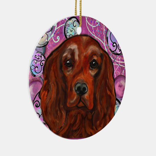 Irish Red Setter Keramik Ornament (Rechts)