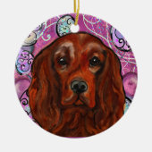 Irish Red Setter Keramik Ornament (Vorne)