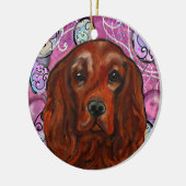 Irish Red Setter Keramik Ornament (Links)