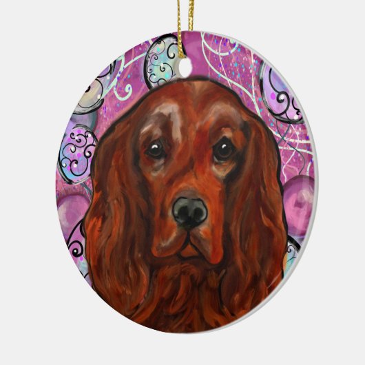 Irish Red Setter Keramik Ornament (Links)