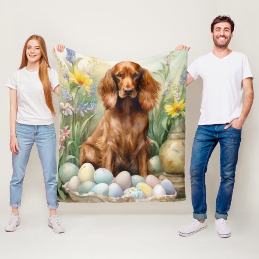 Irish Red Setter mit Ostereiern Fleecedecke (Beispiel)