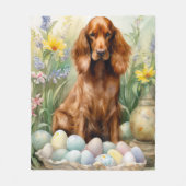 Irish Red Setter mit Ostereiern Fleecedecke (Vorderseite)