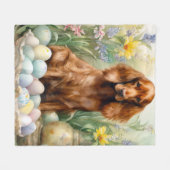 Irish Red Setter mit Ostereiern Fleecedecke (Vorderseite (Horizontal))