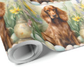 Irish Red Setter mit Ostereiern Geschenkpapier (Rolleneckpunkt)