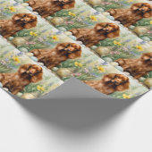 Irish Red Setter mit Ostereiern Geschenkpapier (Ecke)