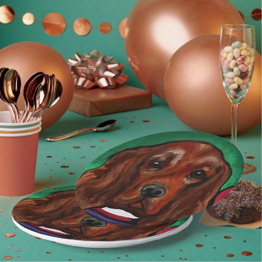 Irish Red Setter Pappteller (Multi)