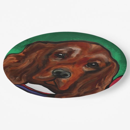Irish Red Setter Pappteller (Schrägansicht)
