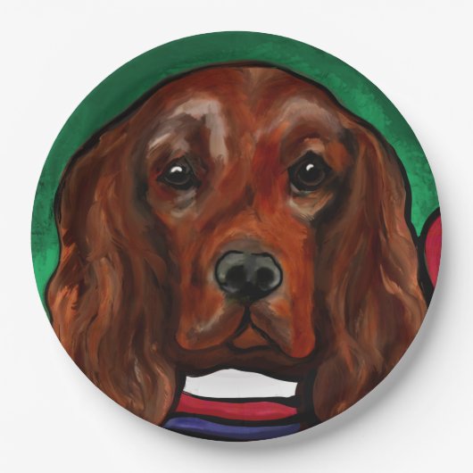Irish Red Setter Pappteller (Vorderseite)