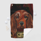 Irish Red Setter    Postcard Golfhandtuch (Insitu)
