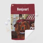 Irish Red Setter    Postcard Golfhandtuch (Insitu)