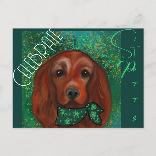 Irish Red Setter Postkarte (Vorderseite)