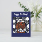 Irish Red Setter Postkarte (Stehend Vorderseite)