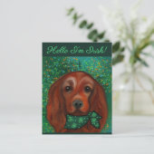 Irish Red Setter Postkarte (Stehend Vorderseite)