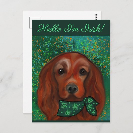 Irish Red Setter Postkarte (Vorne/Hinten)