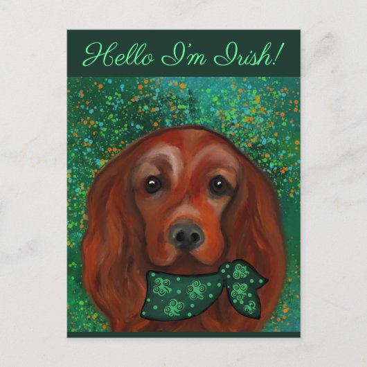 Irish Red Setter Postkarte (Vorderseite)