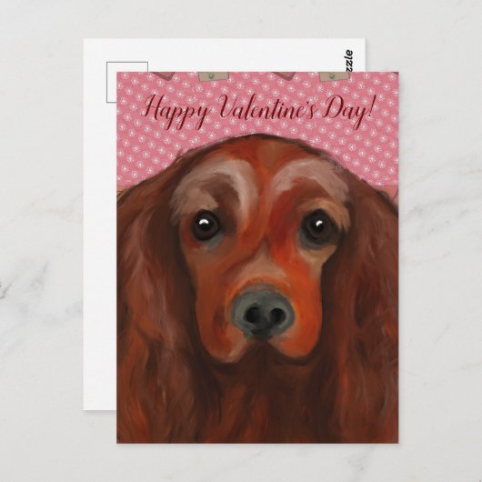 Irish Red Setter Postkarte (Vorne/Hinten)